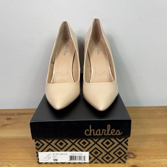 New Charles David Pact Stiletto Heel Pumps in Nude Patent Women's Size 9 - Picture 3 of 8
